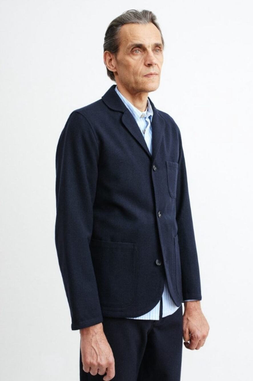 A kind of Guise tiro navy blue wool jacket
